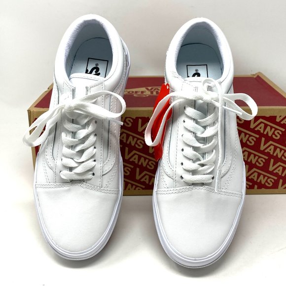 VANS PLATFORM Old Skool Stacked Leather Sneakers White Women’s Size VN0A4U15OER - Picture 9 of 12
